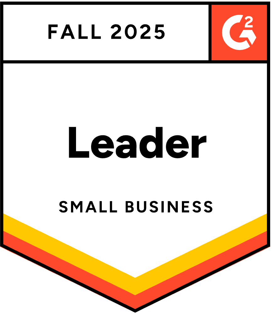 Awarded Grid Leader in Small Business- Fall 2025 by G2 market reports
