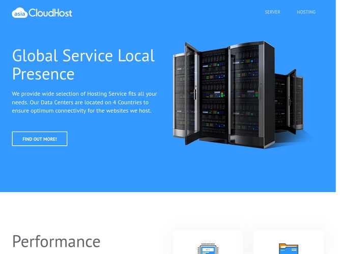 The website screenshot for https://cloudhost.asia