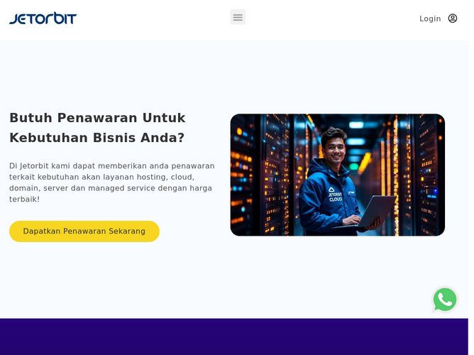 The website screenshot for https://www.jetorbit.com/
