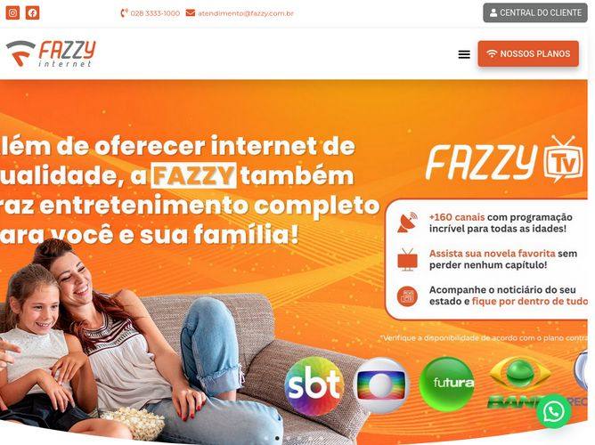 The website screenshot for https://www.fazzy.com.br