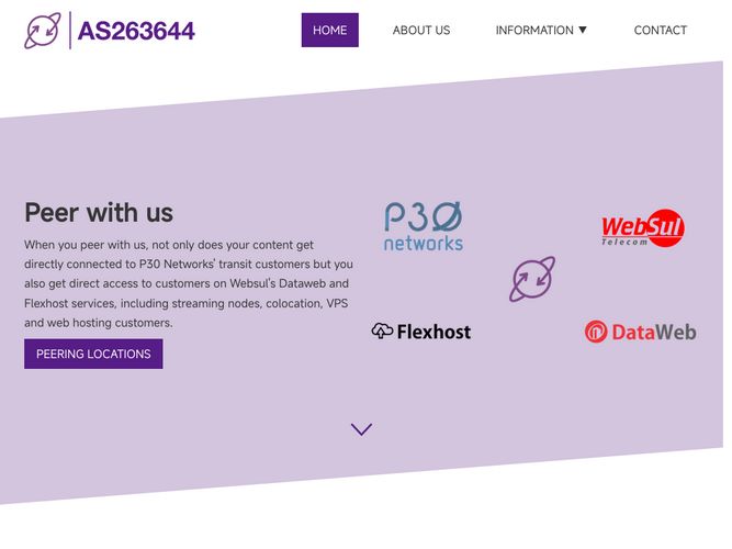 The website screenshot for https://as263644.net.br