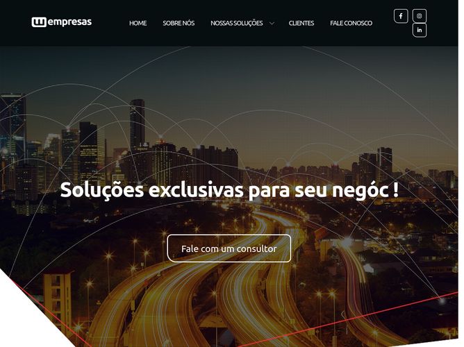 The website screenshot for https://wempresas.com.br/