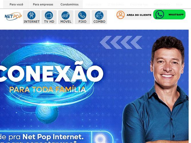 The website screenshot for http://www.netpop.com.br