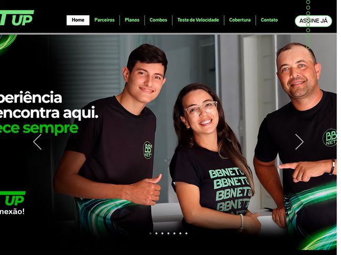 The website screenshot for http://www.bbnetup.com.br
