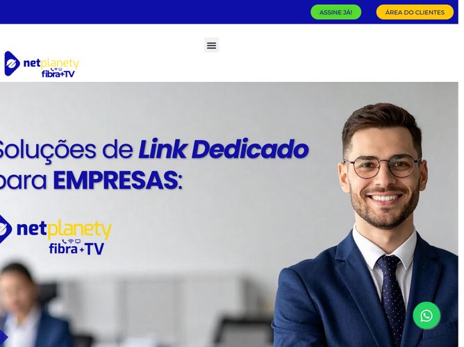 The website screenshot for https://netplanety.com.br/