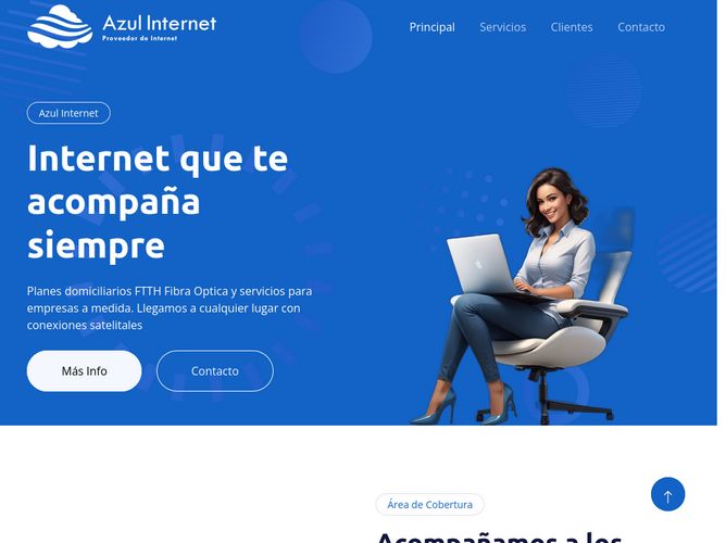 The website screenshot for http://www.azulinternet.ar/