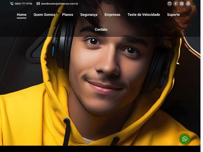 The website screenshot for https://www.eitelecom.com.br