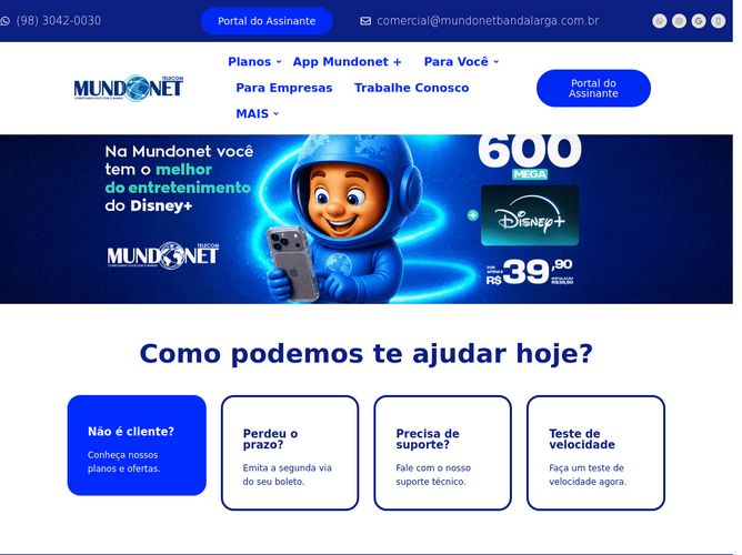 The website screenshot for http://www.mundonetbandalarga.com.br
