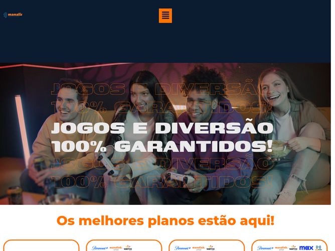 The website screenshot for https://www.manalink.com.br/