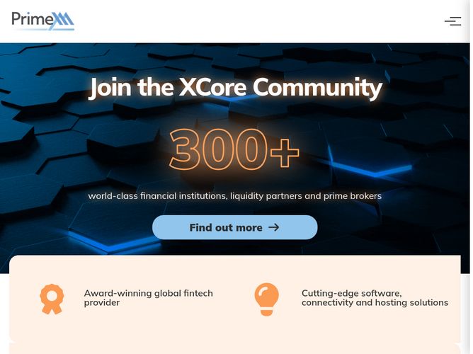 The website screenshot for http://primexm.com