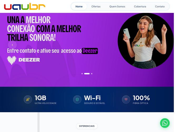 The website screenshot for http://www.uaubr.com.br