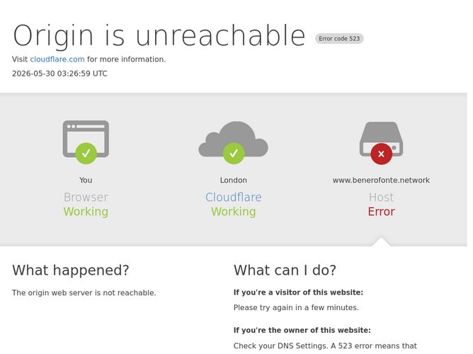 The website screenshot for http://www.benerofonte.network