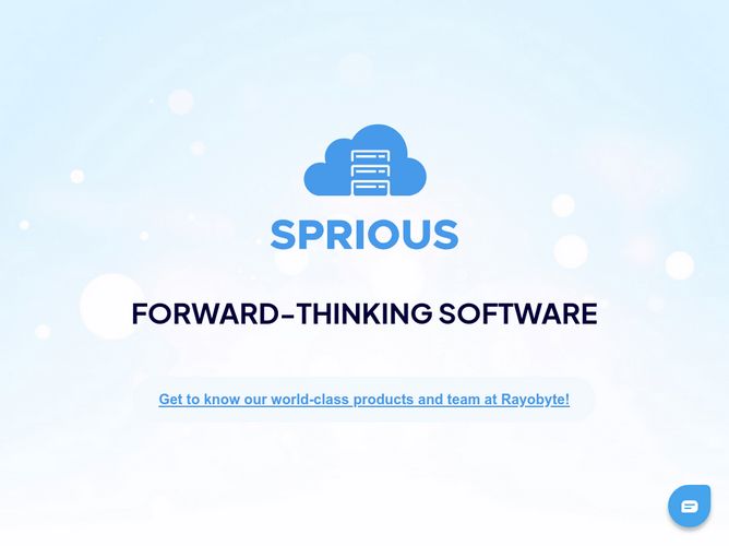The website screenshot for http://sprious.com