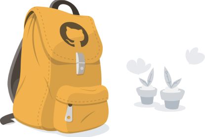 Backpack with flowers