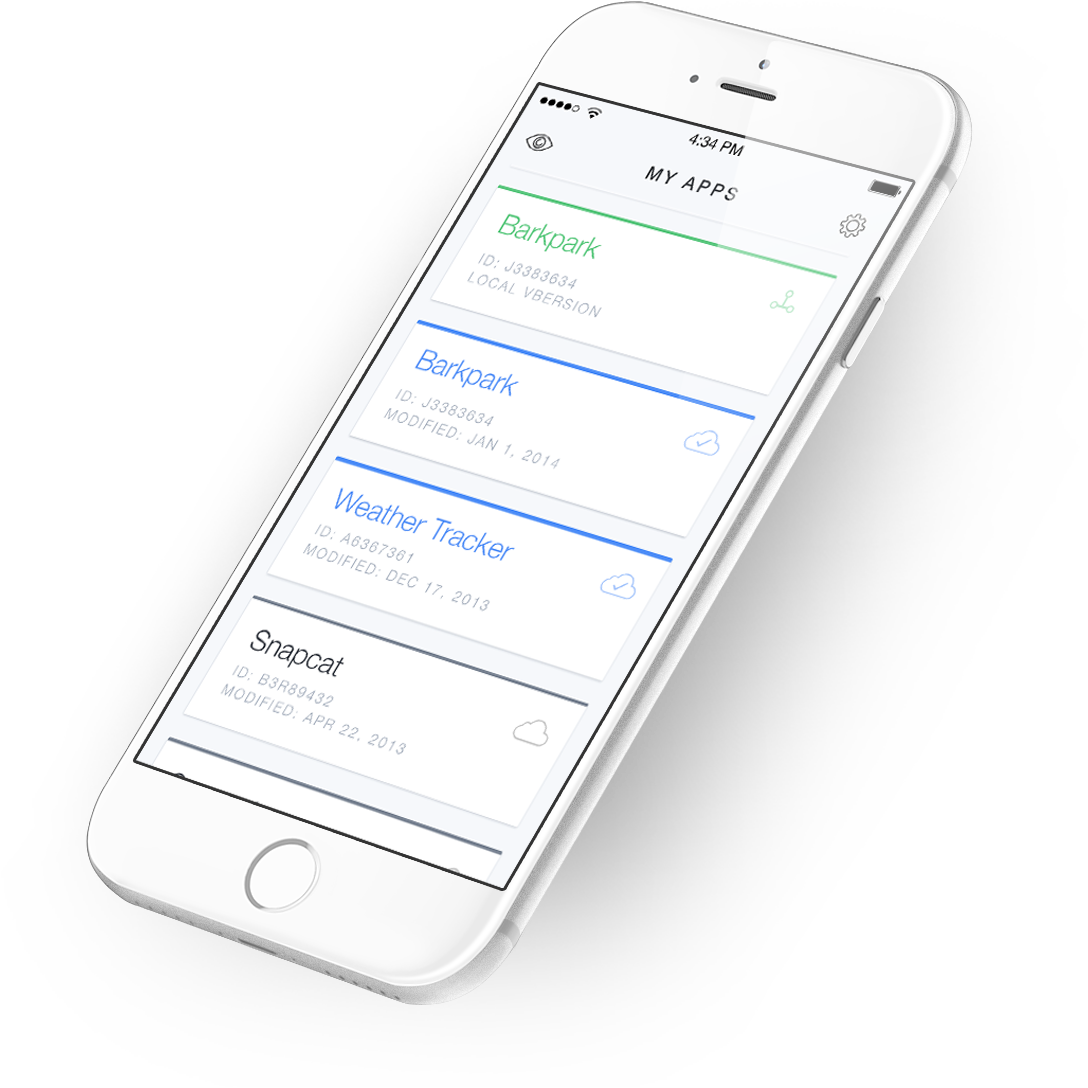 Phone with list of ionic apps