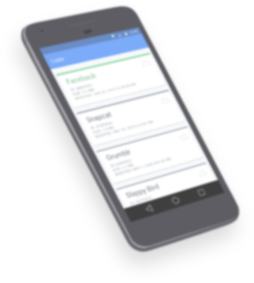 Phone with Ionic framework app running