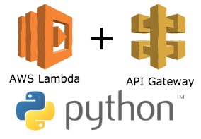 AWS Lambda,  API gateway and Python logos