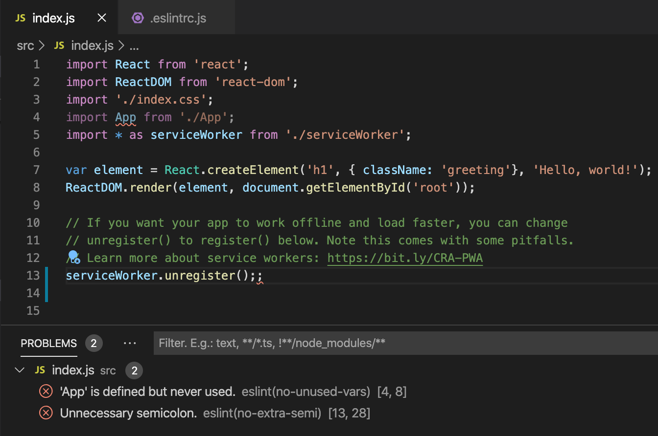 Extra semicolon error