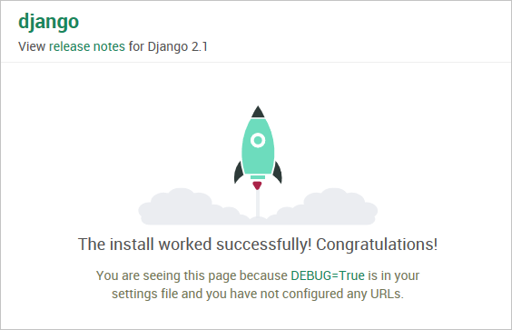 Django tutorial: default view of empty Django project