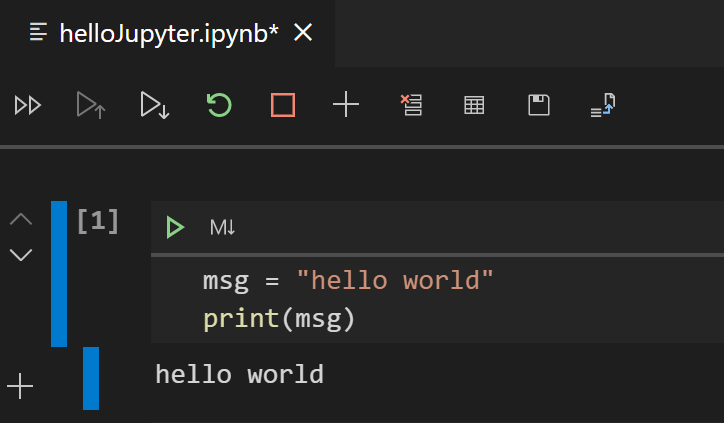 Code cell in command mode