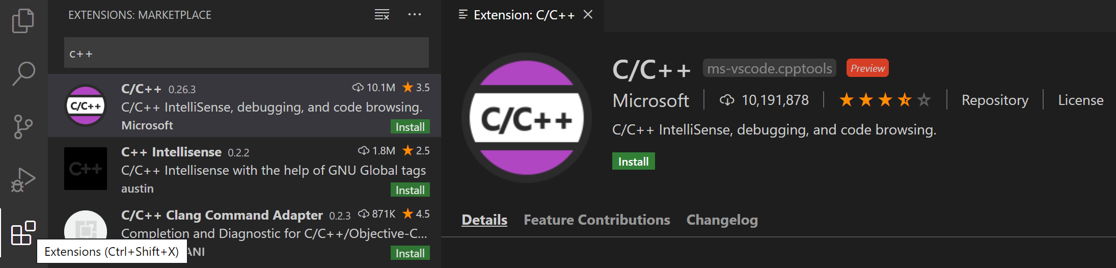C/C++ extension