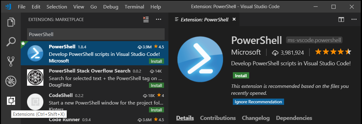 PowerShell extension
