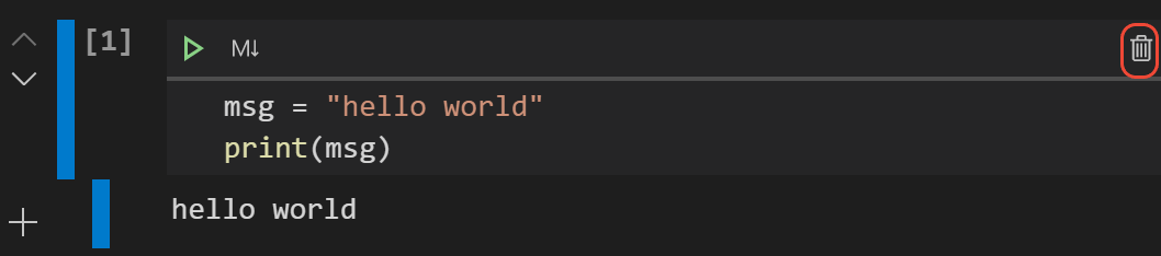 Delete a code cell