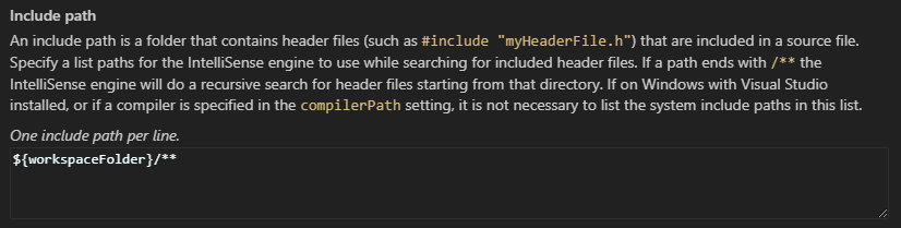 Include path setting