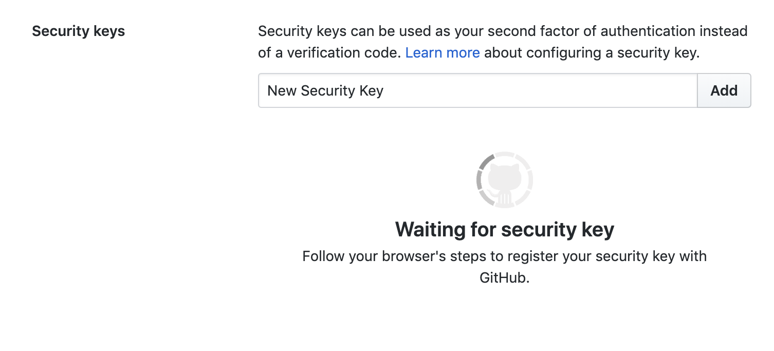 Eingabeaufforderung für einen Sicherheitsschlüssel