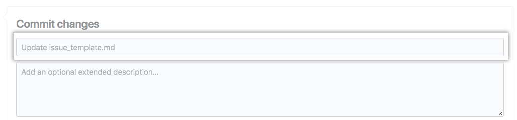 Commit-Mitteilung für Deine Änderung