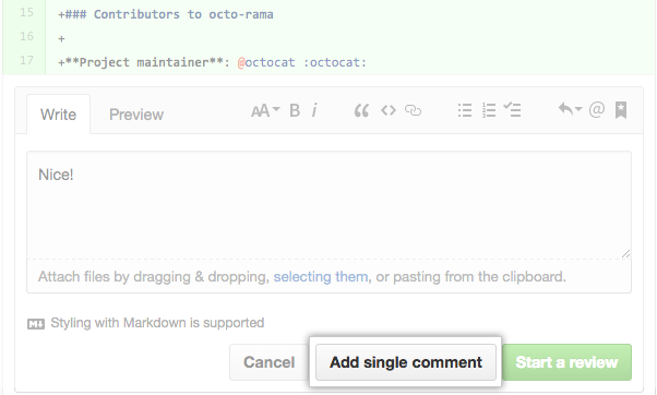 Inline-Kommentarfenster