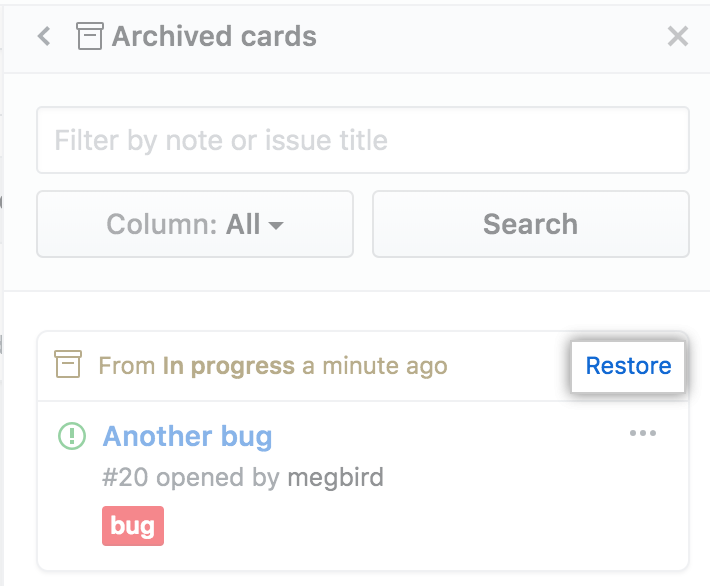 选择恢复项目板卡