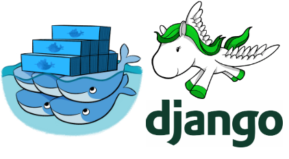 Django and docker logos