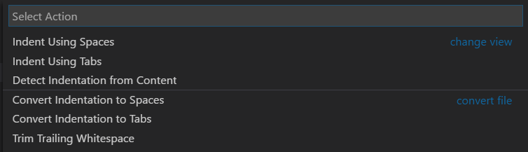indentation commands