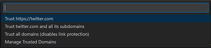 Configure Trusted Domains dropdown