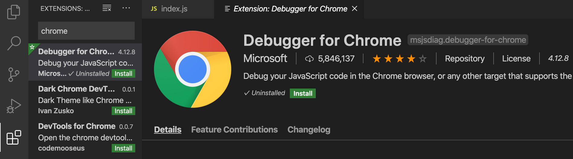 Debugger for Chrome