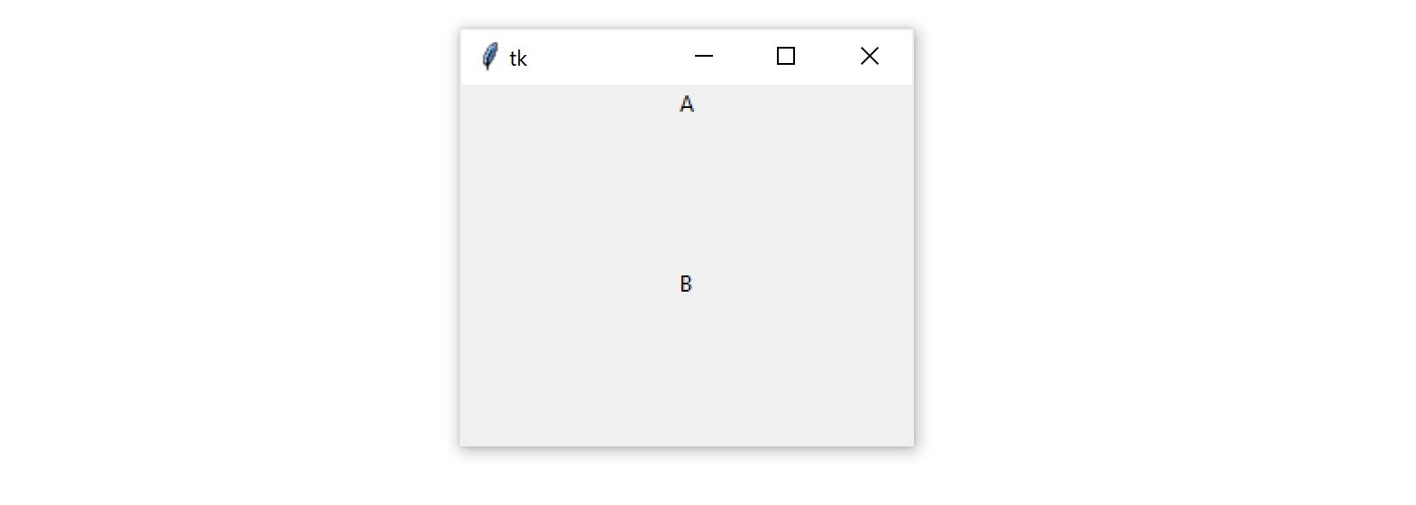 A Tkinter window with grid geometry manager and sticky set to "North"