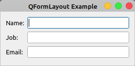 QFormLayout Example