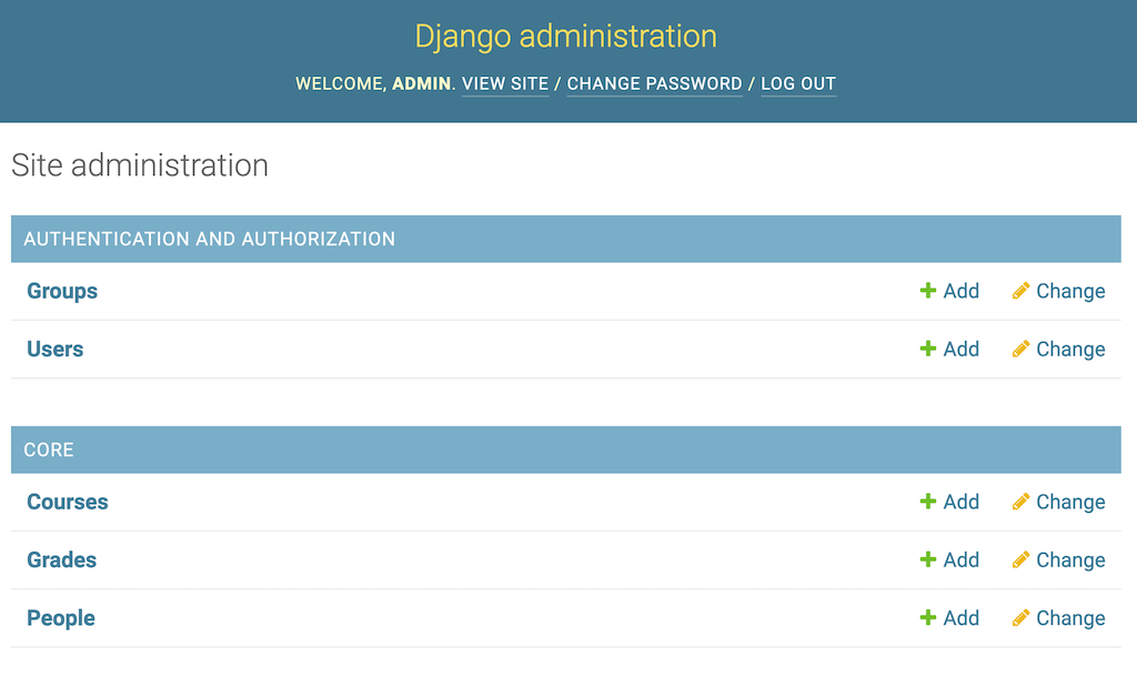 Django Admin "app index" Listing