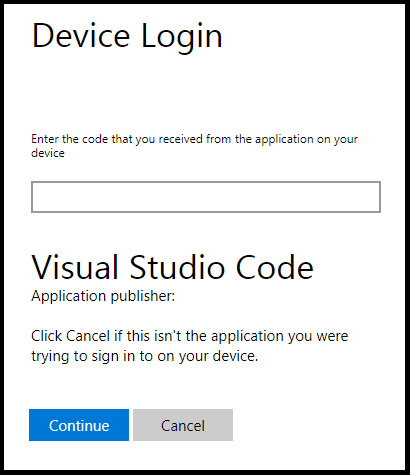 Azure Device Login