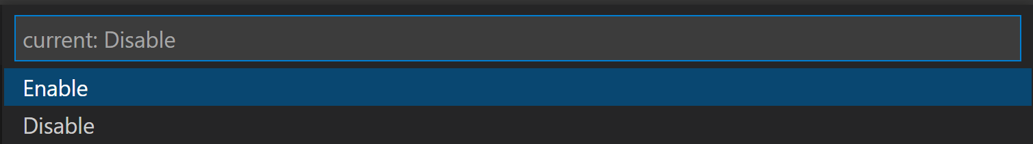 Python Enable Linting command dropdown