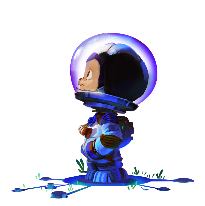 Mona looking at the galaxy