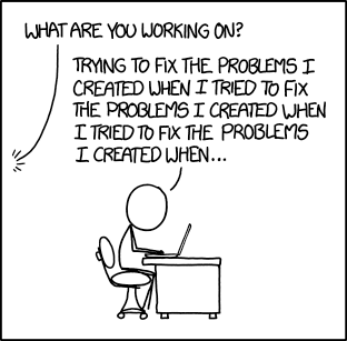 XKCD comic 1739: Fixing Problems