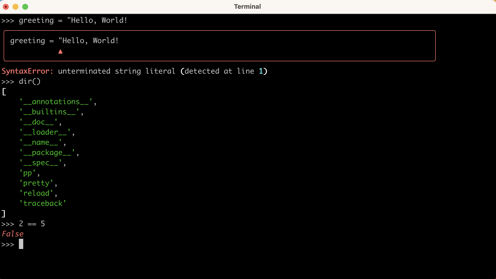 Python REPL Colorized Output With Rich