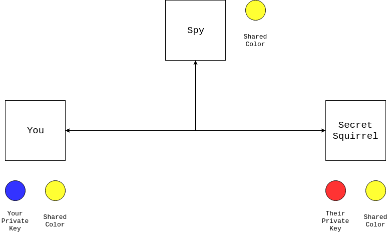 Shared Colors of Diffie Hellman Key Exchange