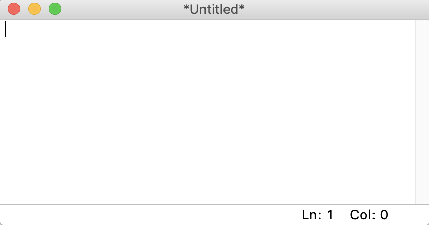 shows the blank file after opening a new file for editing in IDLE