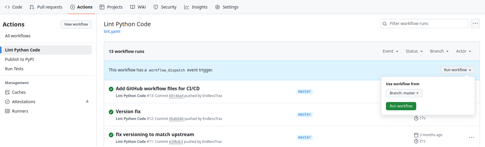 Manually run your GitHub Action