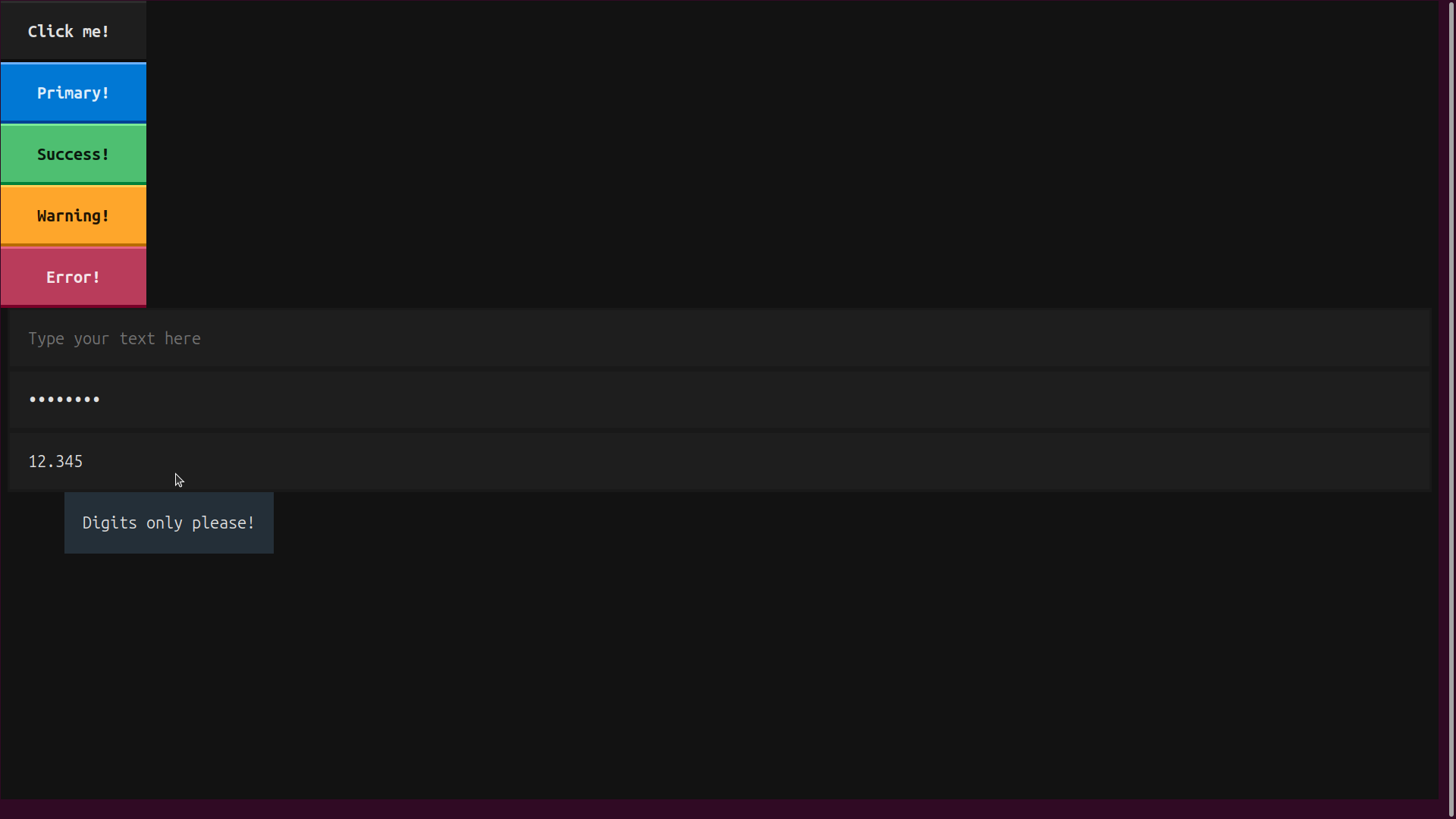 Textual app showing two Buttons, two Labels and an Input