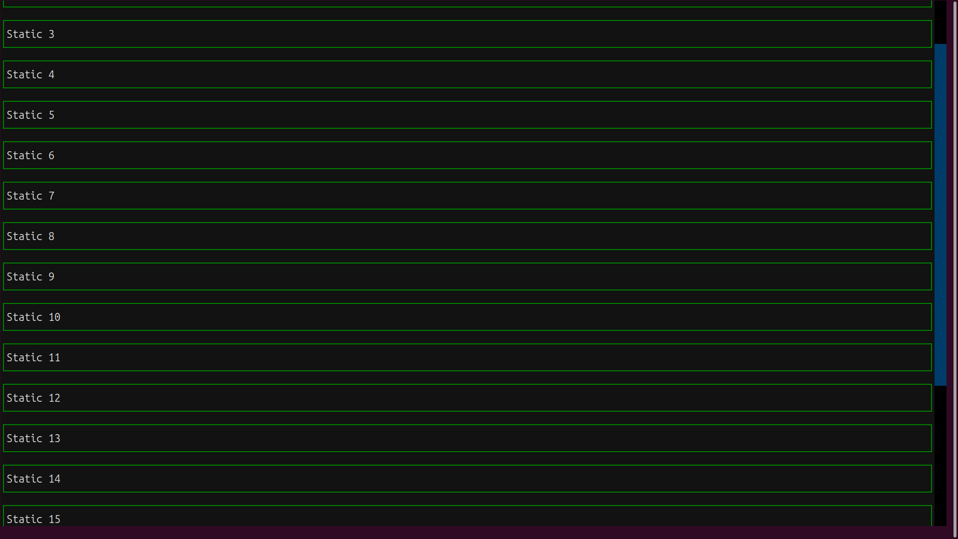 Textual vertical scrollable layout with many Static widgets