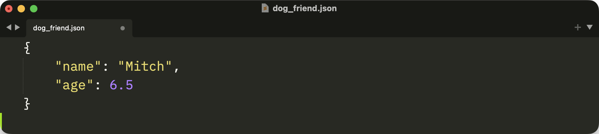 Formatted JSON code